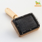 Щетка деревянная «Премиум» без капель для длинношерстных животных, основание 80×60 мм - Фото 3