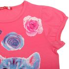 Комплект для девочек (футболка + шорты), рост 104-110 см, возраст 4 года, цвет ярко-розовый - Фото 2