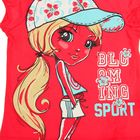 Комплект для девочек (футболка + юбка), рост 92-98 см, возраст 2 года, цвет малиновый - Фото 3