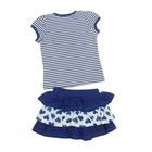 Комплект для девочек (футболка + юбка), рост 92-98 см, возраст 2 года, цвет голубой - Фото 5