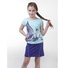 Комплект для девочек (футболка + юбка), рост 140-146 см, возраст 10 лет, цвет нежно-голубой - Фото 4