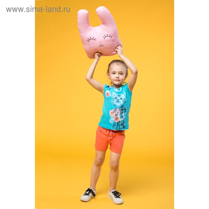 Комплект для девочек (футболка + шорты), рост 98-104 см, возраст 3 года, цвет бирюзовый - Фото 1