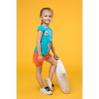 Комплект для девочек (футболка + шорты), рост 110-116 см, возраст 5 лет, цвет бирюзовый - Фото 3
