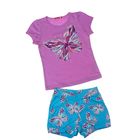 Комплект для девочек (футболка + шорты), рост 104-110 см, возраст 4 года, цвет лавандовый - Фото 1