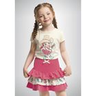 Комплект для девочек (футболка + юбка), рост 98-104 см, возраст 3 года, цвет кремовый - Фото 1