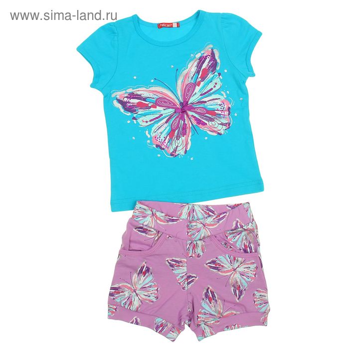 Комплект для девочек (футболка + шорты), рост 98-104 см, возраст 3 года, цвет лавандовый - Фото 1