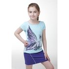 Комплект для девочек (футболка + юбка), рост 116-122 см, возраст 6 лет, цвет нежно-голубой - Фото 8