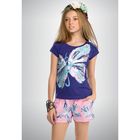 Комплект для девочек (футболка + шорты), рост 116-122 см, возраст 6 лет, цвет голубой - Фото 1