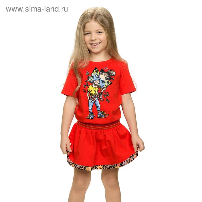 Платье для девочек, рост 104-110 см, возраст 4 года, цвет красный - Фото 1