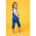 Полукомбинезон для девочек, рост 104-110 см, возраст 4 года, цвет синий - Фото 3