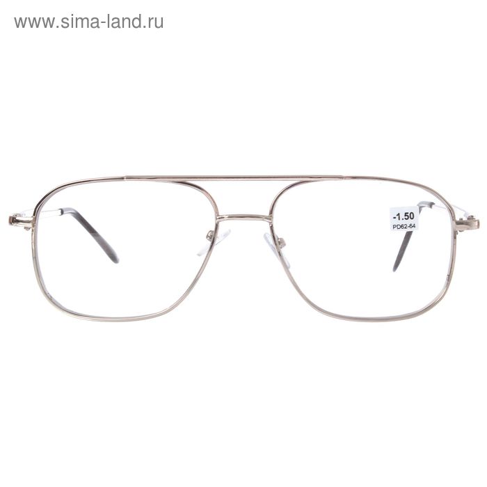 Очки "Авиаторы", линза пластик хамелеон, цвет коричневый в золоте, -1,5 дптр, 62-64мм - Фото 1