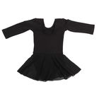 Костюм гимнастический "Пируэт", с длинным рукавом, юбка-сетка, размер 38, цвет чёрный - Фото 3