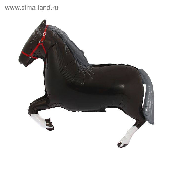 Шар фольгированный 42" "Лошадь", цвет чёрный - Фото 1