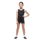 Комбинезон гимнастический, на лямках, укороченный, унисекс, размер 28, цвет чёрный - Фото 1