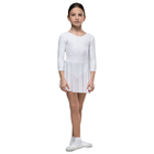 Костюм гимнастический "Пируэт", с длинным рукавом, юбка-сетка, размер 38, цвет белый - Фото 1
