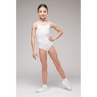 Купальник гимнастический "Адажио", без рукавов, размер 36, цвет белый - Фото 1