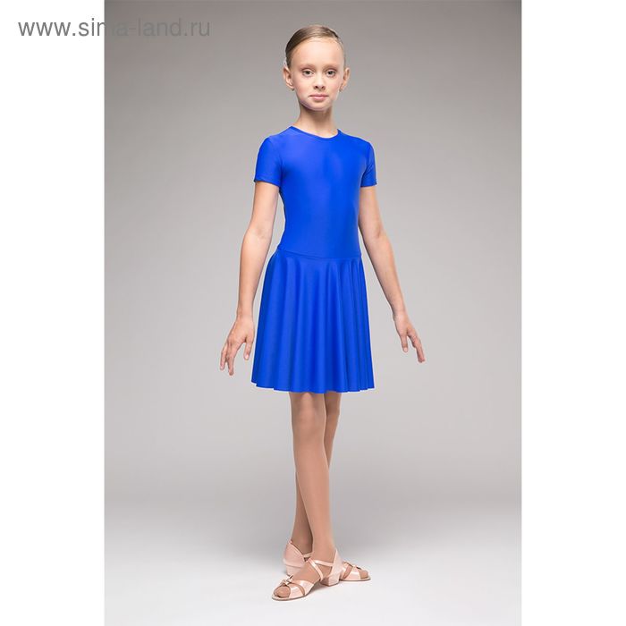 Рейтинговое платье, с коротким рукавом, юбка-солнце, размер 30, цвет синий - Фото 1