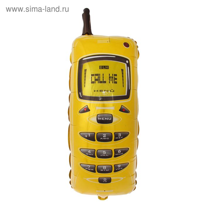 Шар фольгированный 33" "Телефон", цвет жёлтый - Фото 1