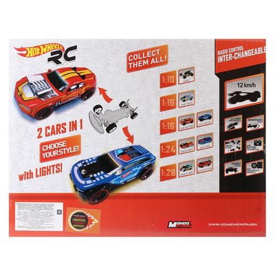 Машина на радиоуправлении Hot Wheels 2 в 1 с дополнительным корпусом 1/16 свет, с 3 лет 63256   1426