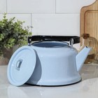 Чайник, 3.5 л, закатное дно, эмалированная сталь, голубой - Фото 2