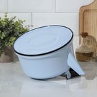 Чайник, 3.5 л, закатное дно, эмалированная сталь, голубой - Фото 3