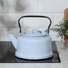 Чайник, 3.5 л, закатное дно, эмалированная сталь, голубой - Фото 5