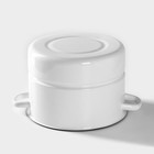 Мантоварка - позница, 7.5 л, 2 вставки, эмалированная, цилиндрическая, белая - Фото 4