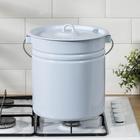 Ведро эмалированное, 12 л, цельнотянутое, с крышкой, голубое - Фото 5