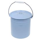 Ведро эмалированное, 12 л, цельнотянутое, с крышкой, голубое - Фото 6