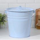 Ведро эмалированное, 12 л, с крышкой, голубое - Фото 2