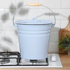 Ведро эмалированное, 12 л, с крышкой, голубое - Фото 5