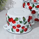 Набор кастрюль эмалированных «Сочная вишня», 2 шт.: 4.5 л, 5 л, белый - Фото 3