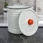 Мантоварка - позница эмалированная, 12 л, 4 вставки, цилиндрическая, цвет белый - Фото 3