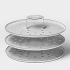 Мантоварка - позница, 9 л, 3 вставки, эмалированная, цилиндрическая, белая - Фото 5