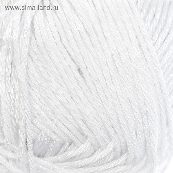 Пряжа "Бамбуковая" 100% бамбук.волокно 130м/50гр (0237, супер белый) - Фото 1