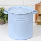 Кастрюля эмалированная, 12 л, металлическая крышка, серо-голубая - Фото 1