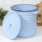 Кастрюля эмалированная, 12 л, металлическая крышка, серо-голубая - Фото 2