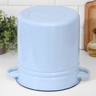 Кастрюля эмалированная, 12 л, металлическая крышка, серо-голубая - Фото 3