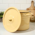 Кастрюля эмалированная, 9 л, d=25 см, цилиндрическая, цвет бежевый - Фото 2