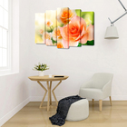 Картина модульная на подрамнике "Нежно-оранжевые розы" 2-63*25см , 2-71*25см , 1-80*25см ; - Фото 3