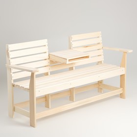 Скамейка, 160×60×90см, из липы, с выдвижным столиком, 