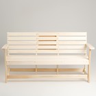 Скамейка, 160×60×90см, из липы, с выдвижным столиком, "Добропаровъ" - Фото 3
