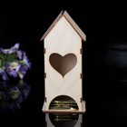 Чайный домик «Сердечко», дерево, заготовка для творчества, 9×9×22 см - Фото 2