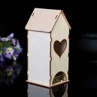 Чайный домик «Сердечко», дерево, заготовка для творчества, 9×9×22 см - Фото 3