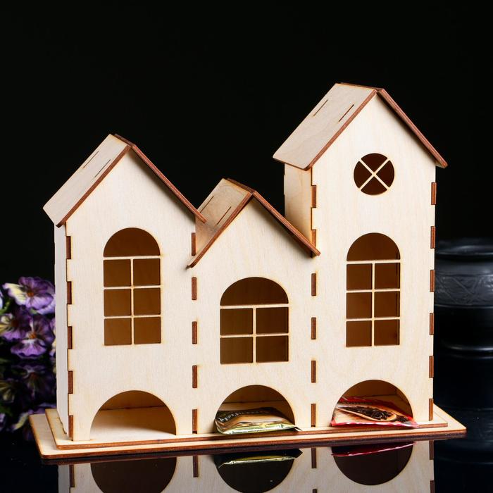 Чайный домик «Трио», 3 секции разной высоты, 31×13×25 см, заготовка для творчества - Фото 1