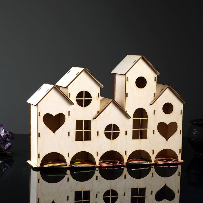 Чайный домик «Пятикомнатный», заготовка для росписи, декупажа, 43×29×10 - Фото 1