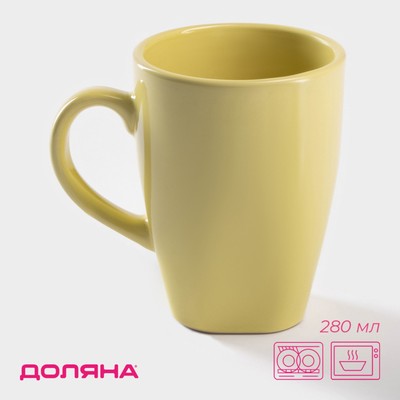 Кружка Доляна «Пастель», 280 мл, керамика, жёлтая