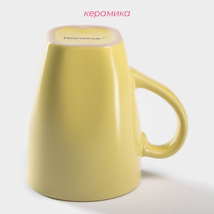 Кружка Доляна «Пастель», 280 мл, керамика, жёлтая - фото 113314311 Кружка Доляна «Пастель», 280 мл, керамика, жёлтая - фото 113314311