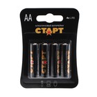 Батарейка алкалиновая "Старт", AA, LR6-4BL, 1.5В, блистер, 4 шт. - Фото 1