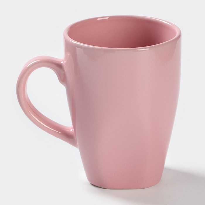 Кружка керамическая Доляна «Пастель», 280 мл, цвет розовый - фото 1925732285
